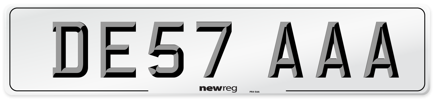 DE57 AAA Number Plate from New Reg